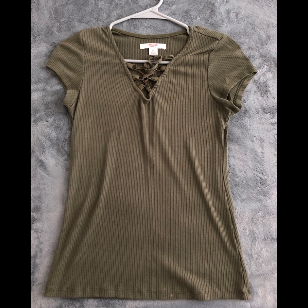Olive Green Ribbed Shirt form Target